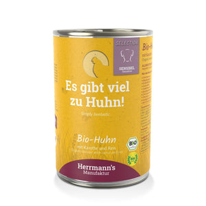 Herrmann’s Bio Huhn mit Karotte und Reis Nassfutter Adult / 15x 150g