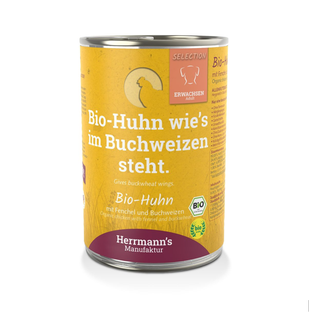 Herrmann’s Bio Huhn mit Fenchel und Buchweizen Adult / 15x 150g