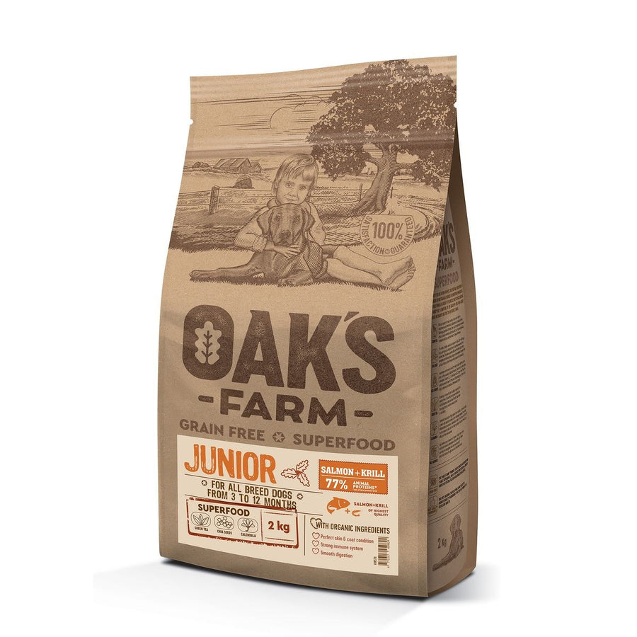 OAK’S Farm Junior mit Lachs und Krill für Welpen