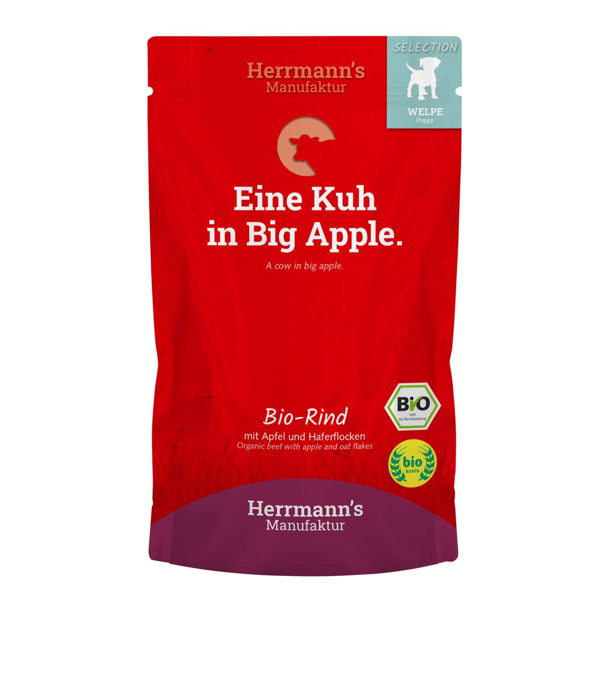 Herrmann’s Bio Rind mit Apfel und Haferflocken für Welpen