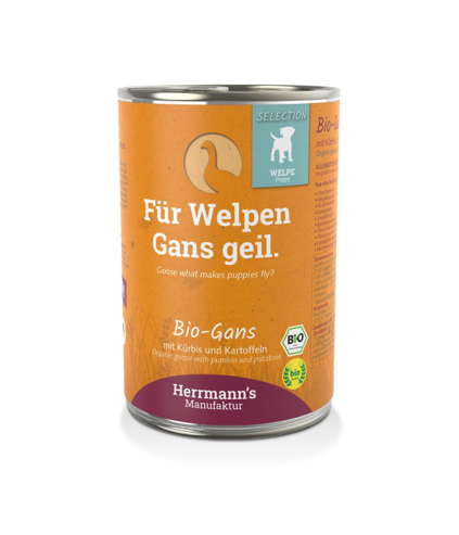 Herrmann’s Bio Gans mit Kürbis und Kartoffel für Welpen