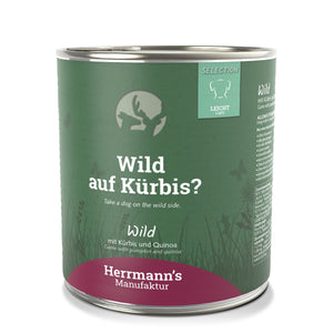 Herrmann’s Wild mit Kürbis und Quinoa Nassfutter light Adult / 15x 150g