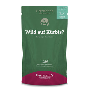 Herrmann’s Wild mit Kürbis und Quinoa Nassfutter light Adult / 15x 150g